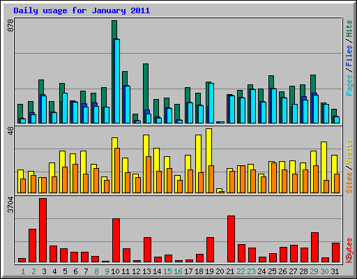 Daily usage for January 2011