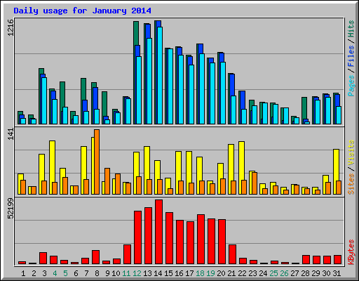 Daily usage for January 2014