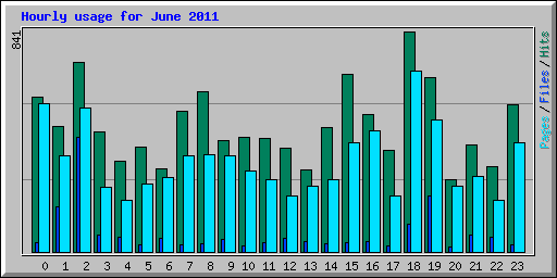 Hourly usage for June 2011