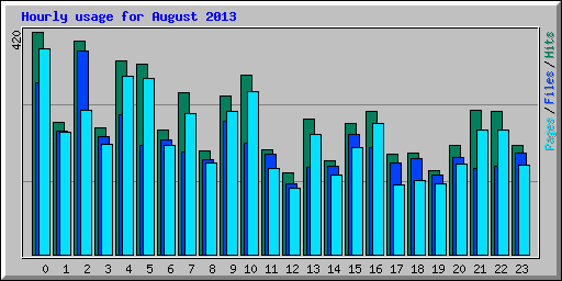 Hourly usage for August 2013
