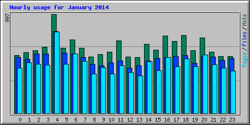 Hourly usage for January 2014