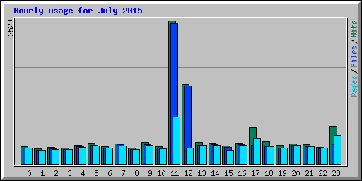 Hourly usage for July 2015