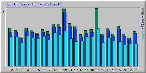 Hourly usage for August 2015