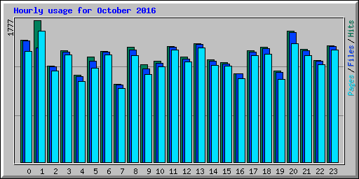 Hourly usage for October 2016