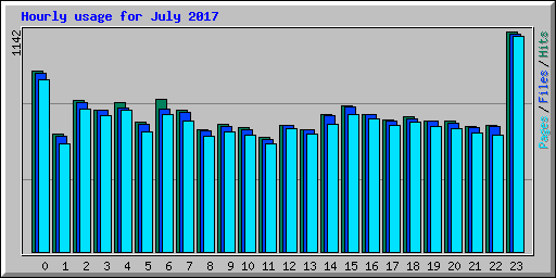 Hourly usage for July 2017