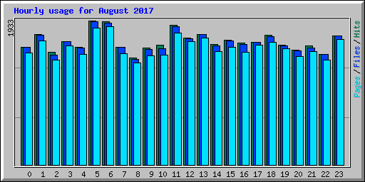 Hourly usage for August 2017