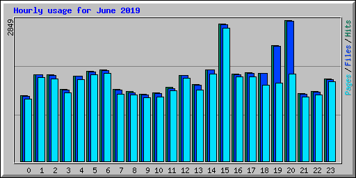 Hourly usage for June 2019