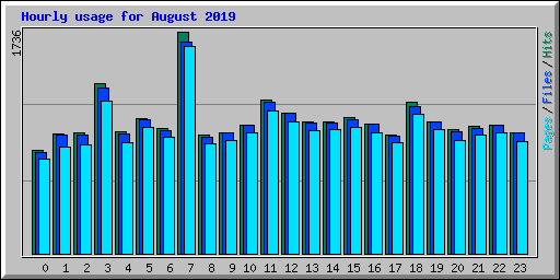 Hourly usage for August 2019