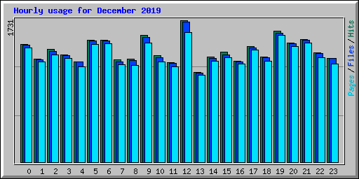 Hourly usage for December 2019
