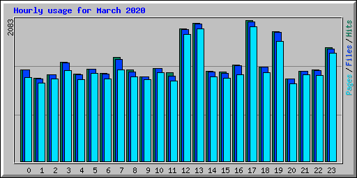 Hourly usage for March 2020