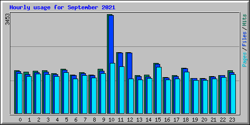 Hourly usage for September 2021