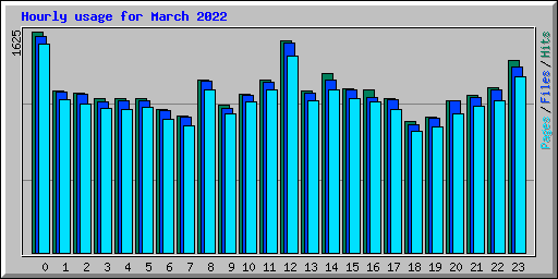 Hourly usage for March 2022